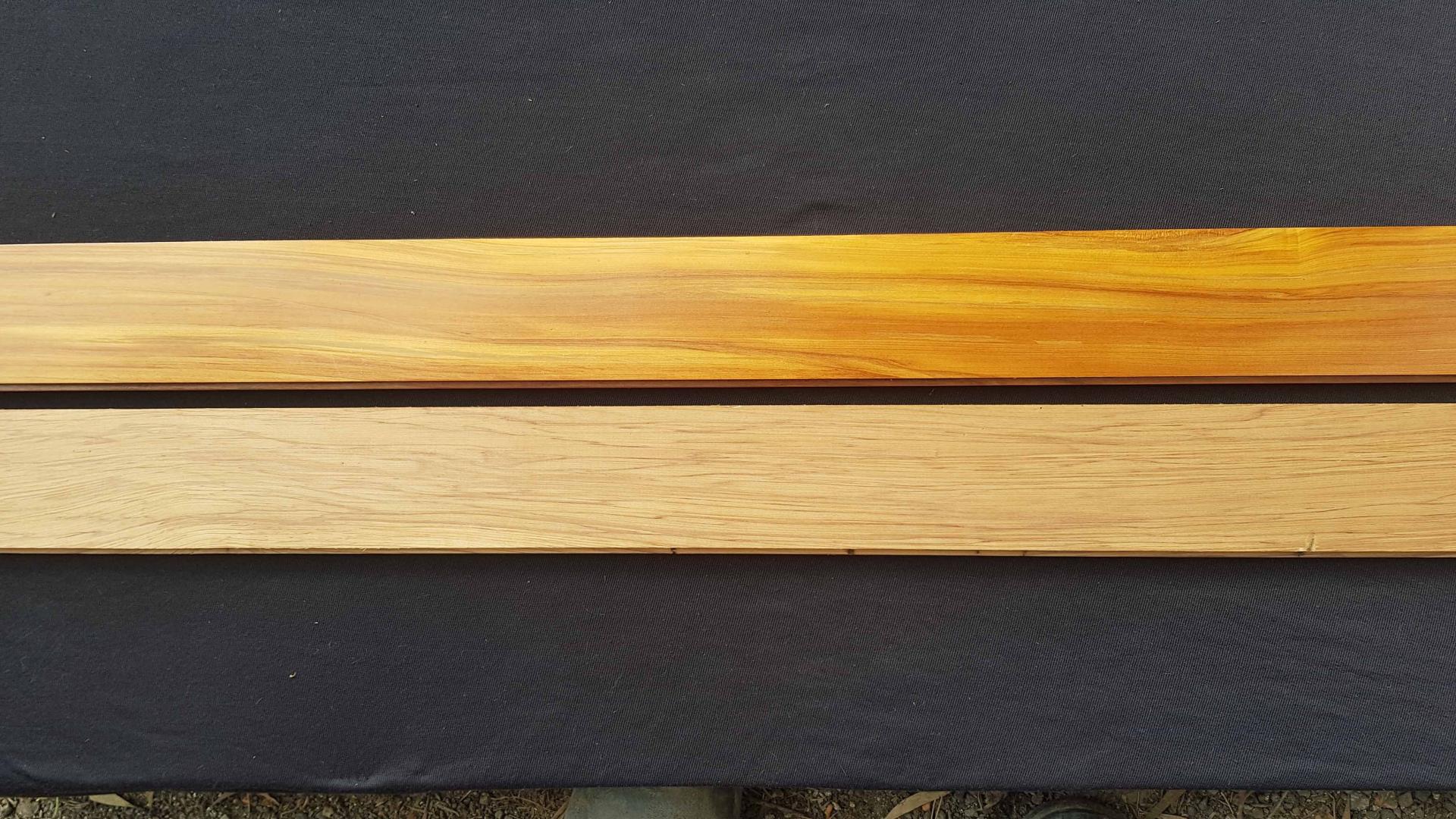 Rimu boards showing colour varieties side by side